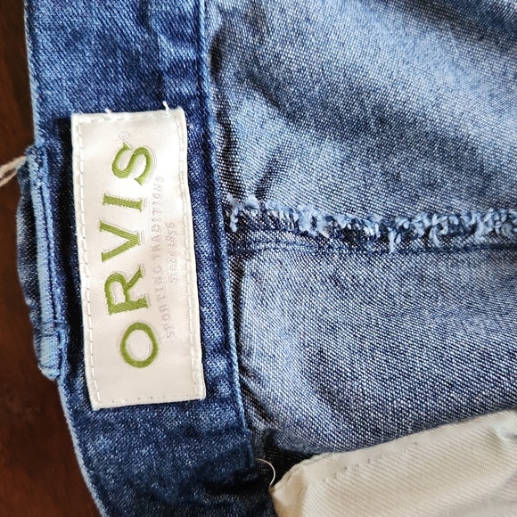 Orvis Cargo Pants Men's 42 Pleated Casual Fishing Work Denim Hiking Adjustable - Picture 6 of 16